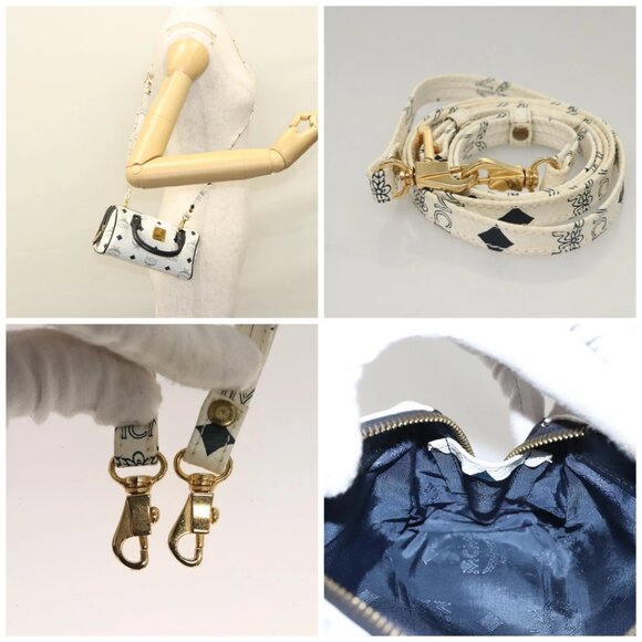 MCM Vicetos Logogram Hand Bag PVC Leather 2way White - Picture 16 of 16